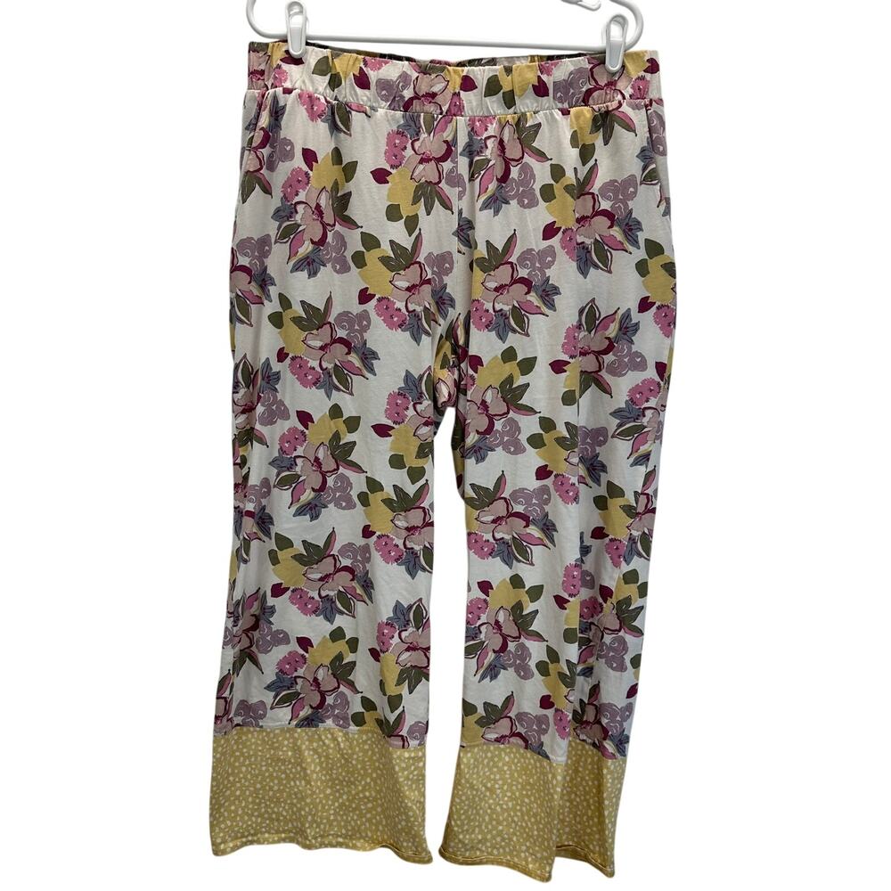 Pact Women's Natural Organic Cotton Staycation Sleep Pant Pink Floral XL - Picture 2 of 14